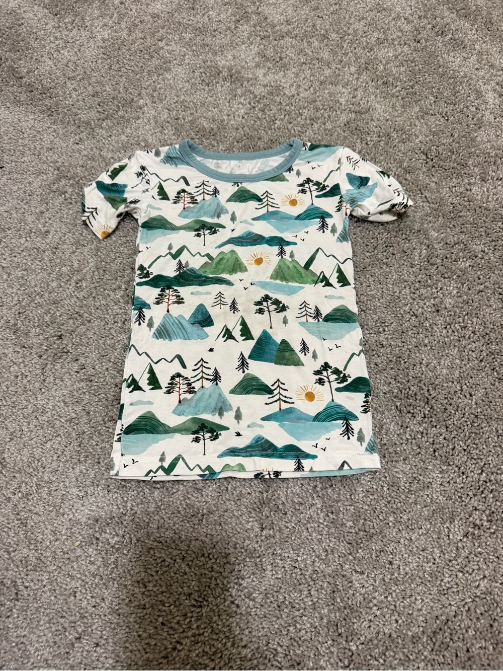 Little Sleepies Short Sleeve PJ Top in Mountain Mist